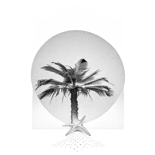 Beach With Palm Tree And Lighter