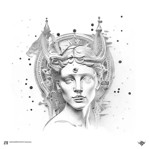 Venus De Milo Broken With Gold Ink