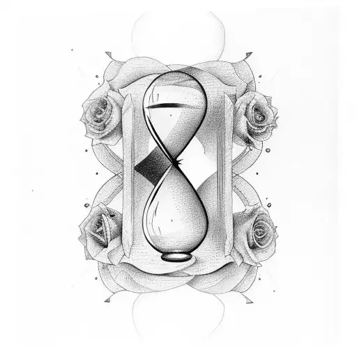 Hourglass Next To Dna And Rose