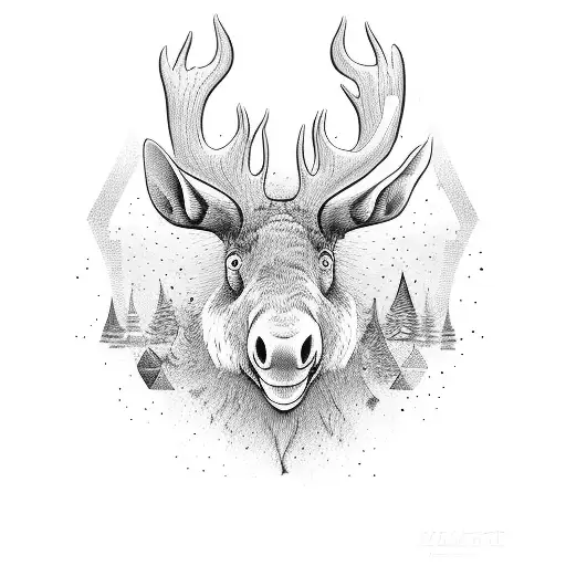 Cartoon New School Moose