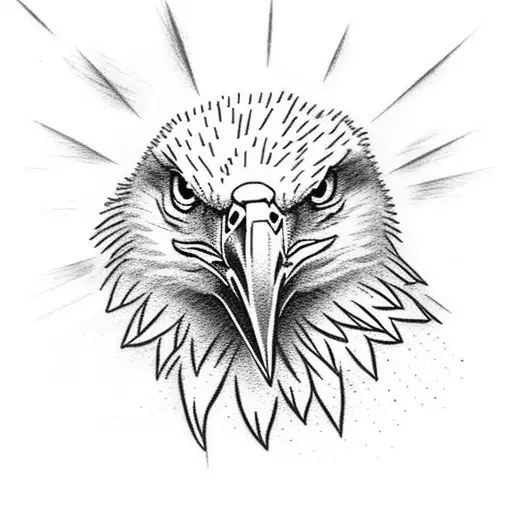 Bald Eagle With Stars And Stripes