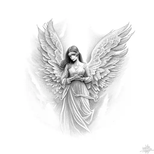 Angel Wrapped With Violets