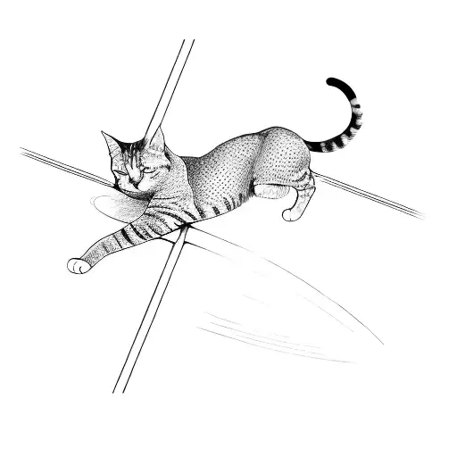 A Cat Laying On Top Of A Pole