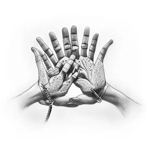 Praying Hands Holding Dog Tags With Chain