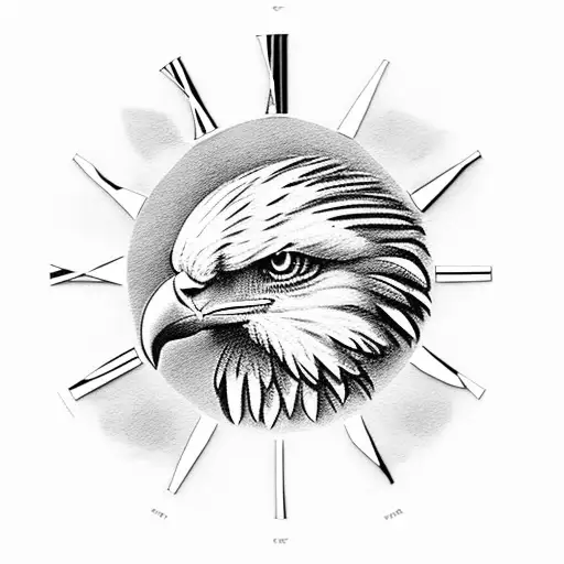 Half Eagle Face Half Clock