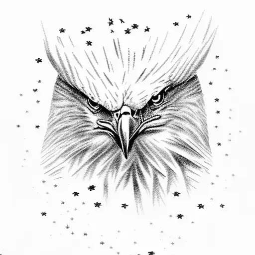 Bald Eagle With Stars And Stripes