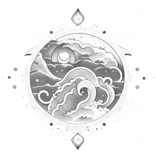 Waves Sky Stars Sun Moon Wind Leaves