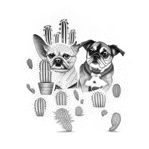 Cactus And Dog