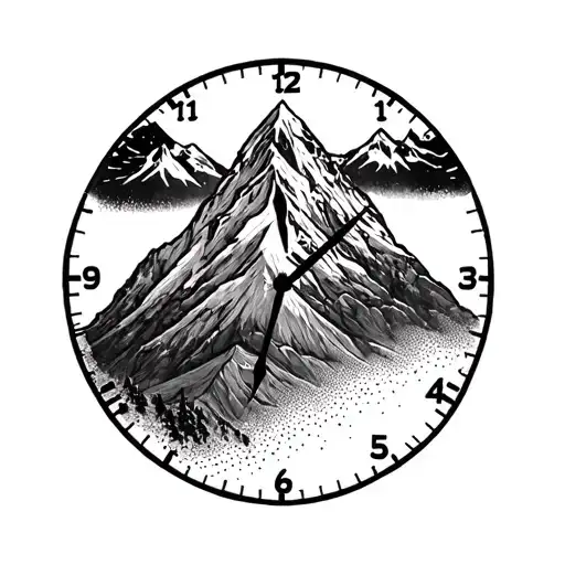 Mountain Happy Surrealism Time Clock