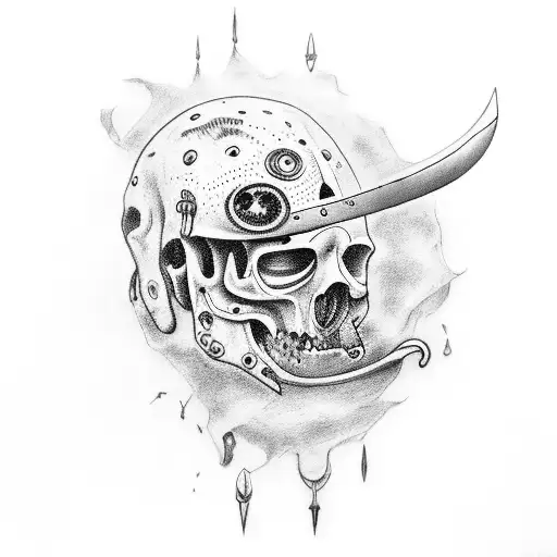 The Number 56 With A Sword Going Through It Along With A Crying Eye Inside 6