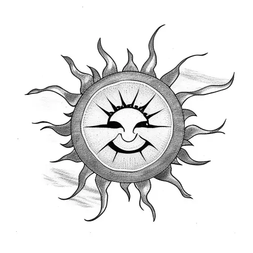 Minimalistic Sun With Letters C And M Incorporated