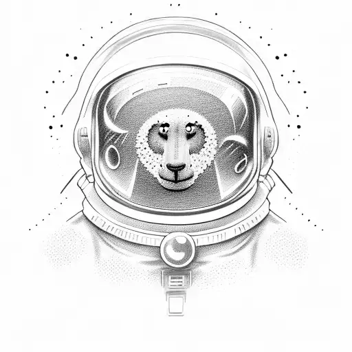 Cartoony Astronaut Wearing An Afro With A Pick