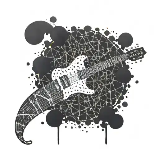 An Intricate Chemical Compound Structure Forming A Guitar Shape