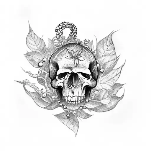 Vine Wrist Tattoo With Skulls And Leaves