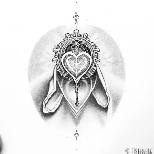 Rosary Heart With Praying Hands