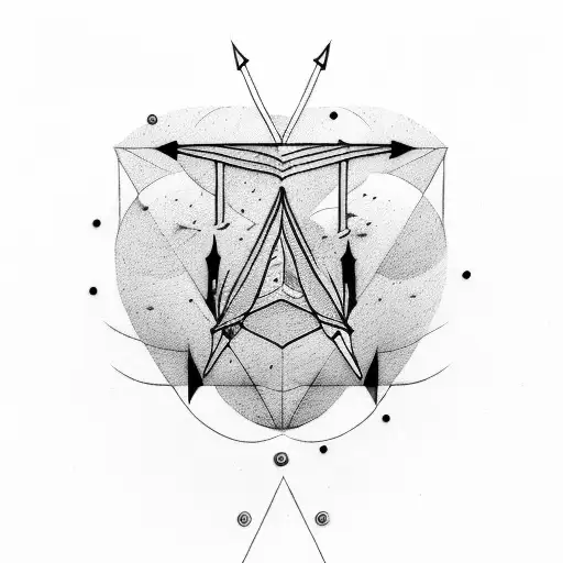 Arrow With Geometry And Lines And Dots