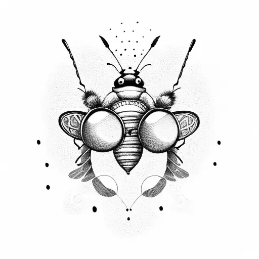 Sideways Sassy Bee With King Antennas