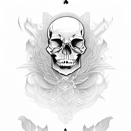 Playing Card Skull Death Lotus
