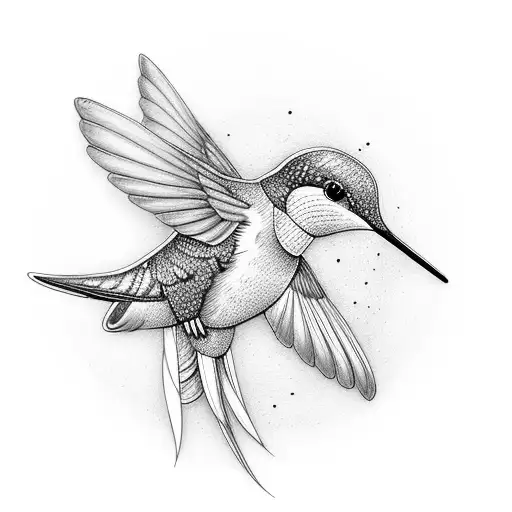 Hummingbird With Opal Maeve Written In It