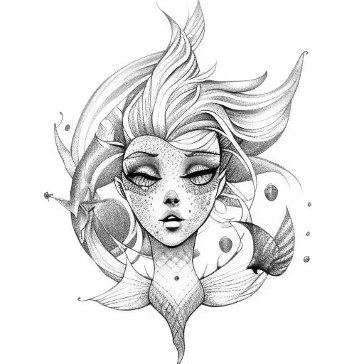 Back Tatto Of Mermaid