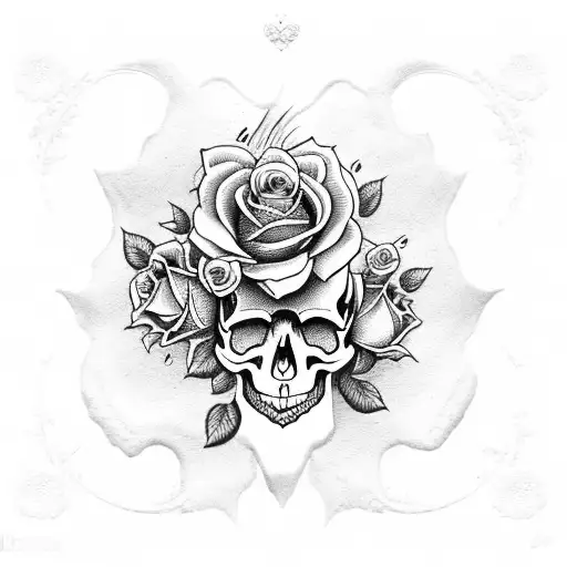 Skull With Roses