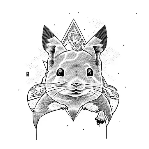 Pika Writing In Abstract Way