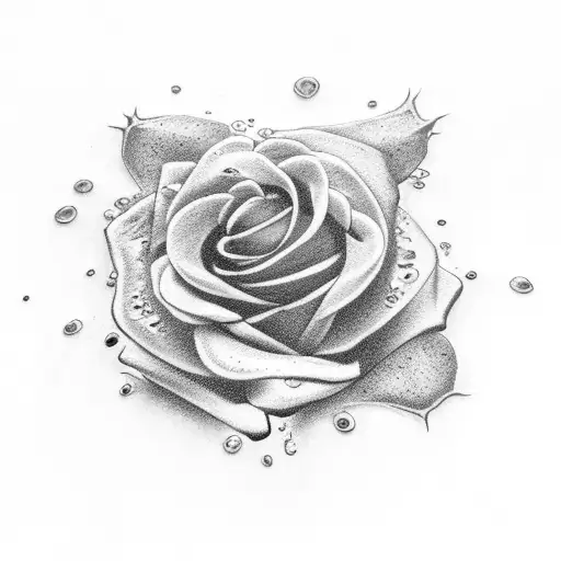 Dying Rose Growing From Concrete