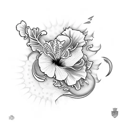 Hibiscus With Tiger Eyes Koi Fish Rush Roses