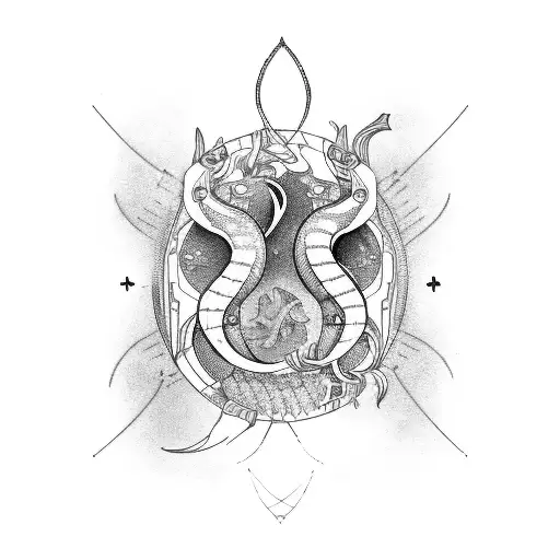 Pisces Zodiacal Sign Made Of Electronic Circuit