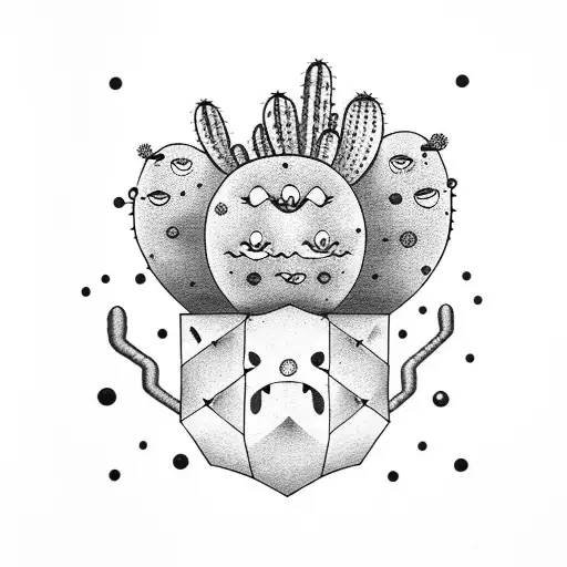 Cactus With A Face Wearing A Fullface
