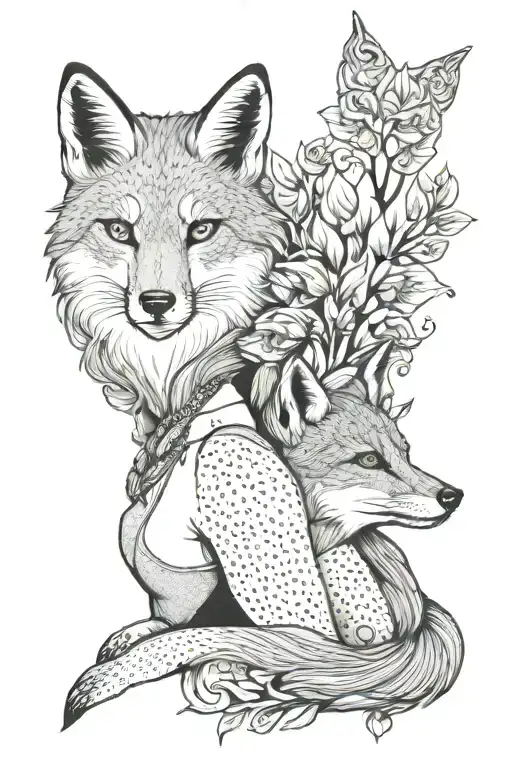 Female Elv With Fox Holding