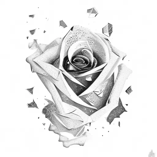 Broken Glass With Rose Reflections