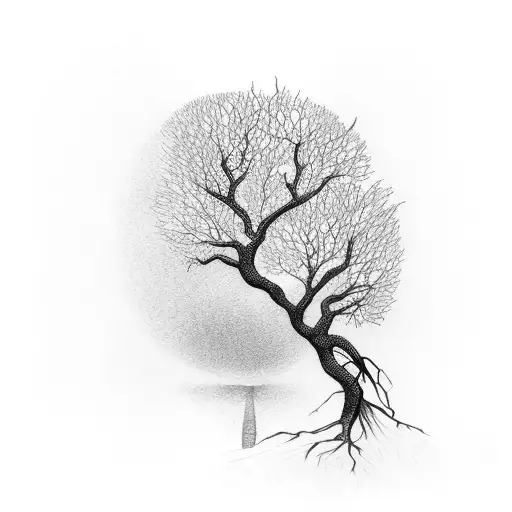 A Tree With Roots Shaped Like A Cross