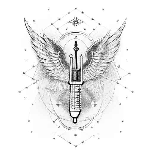 A Guitar With Wings And A Compass