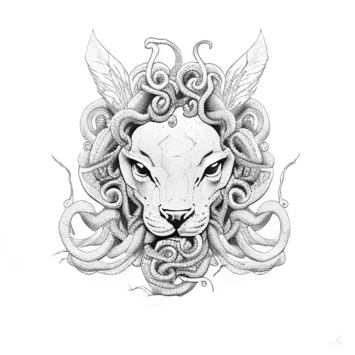 Animal Medusa Con Fondo A Color