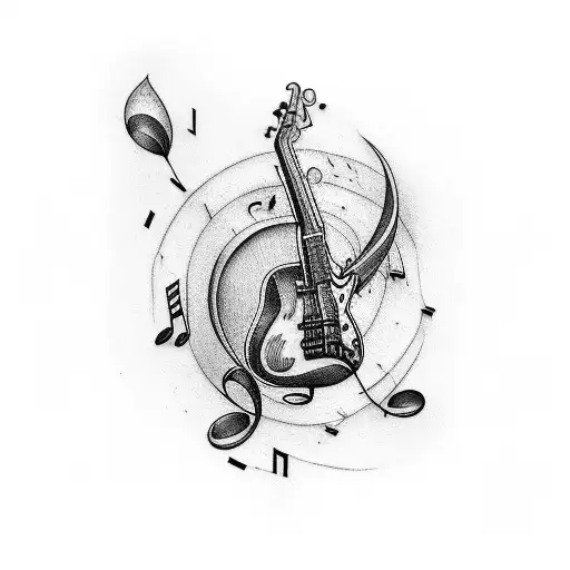 Music Ledger Lines Combined With Quarter Notes Arm Band