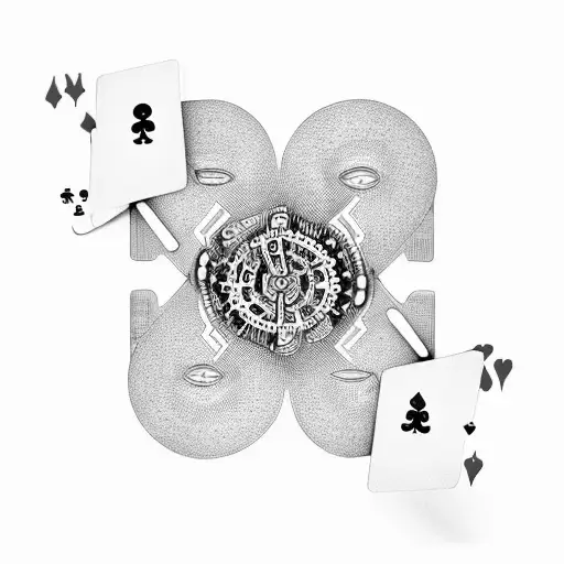 A Deck Of Playing Cards With Mechanical Gears As The Card Suits