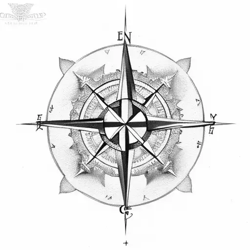 Cross Compass North Angel Wings