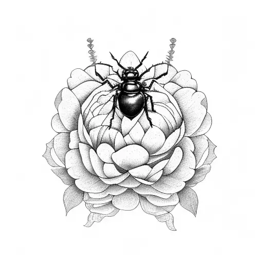 Beetle And Peonies And Pain