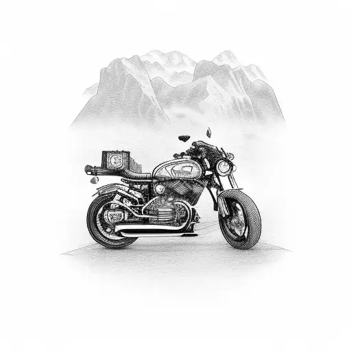 Motorcycle With Scenic Background