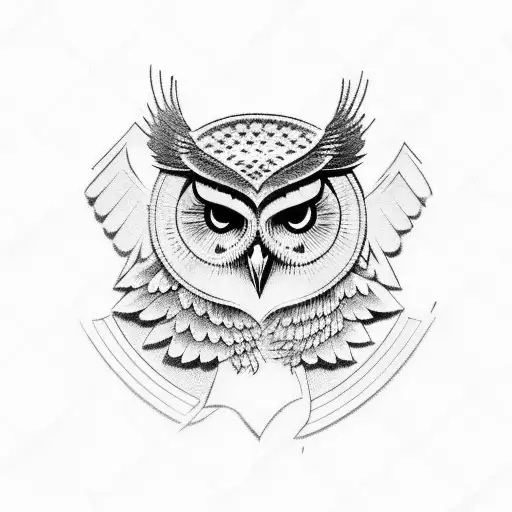 Military Intelligence Emblem With An Owl