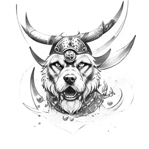 A Fierce And Rugged Viking Dog