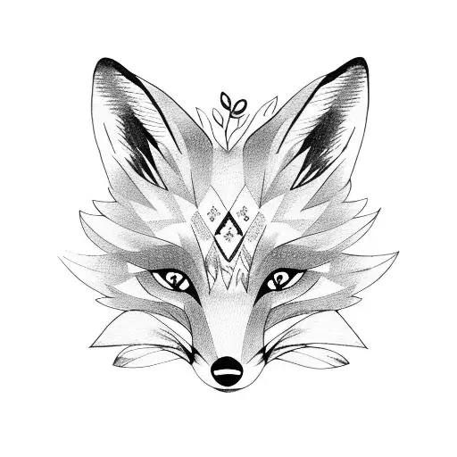 Cute Fox With Flowers