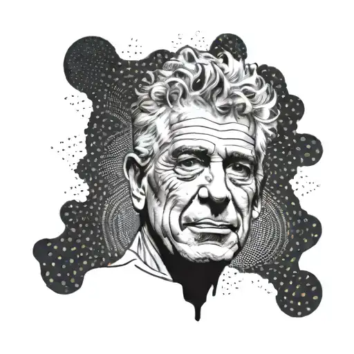 Anthony Bourdain Face Abstract Representation