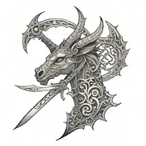 Capricorn Sword And Zodiac