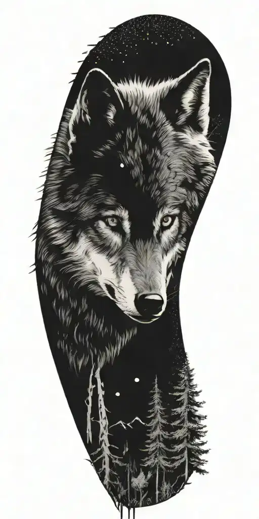 Wolf In The Forest Knife