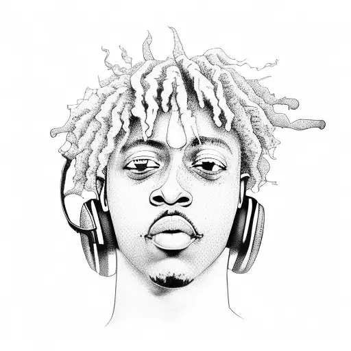 A Detailed Portrait Of Juice Wrld With Headphones