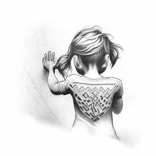 Back Of Child Body Holding Up A Scarf At A Soccer Game