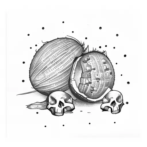 Coconut Tree With Skulls Instead Of Coconut