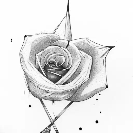 Minimalist Arrow With Rose